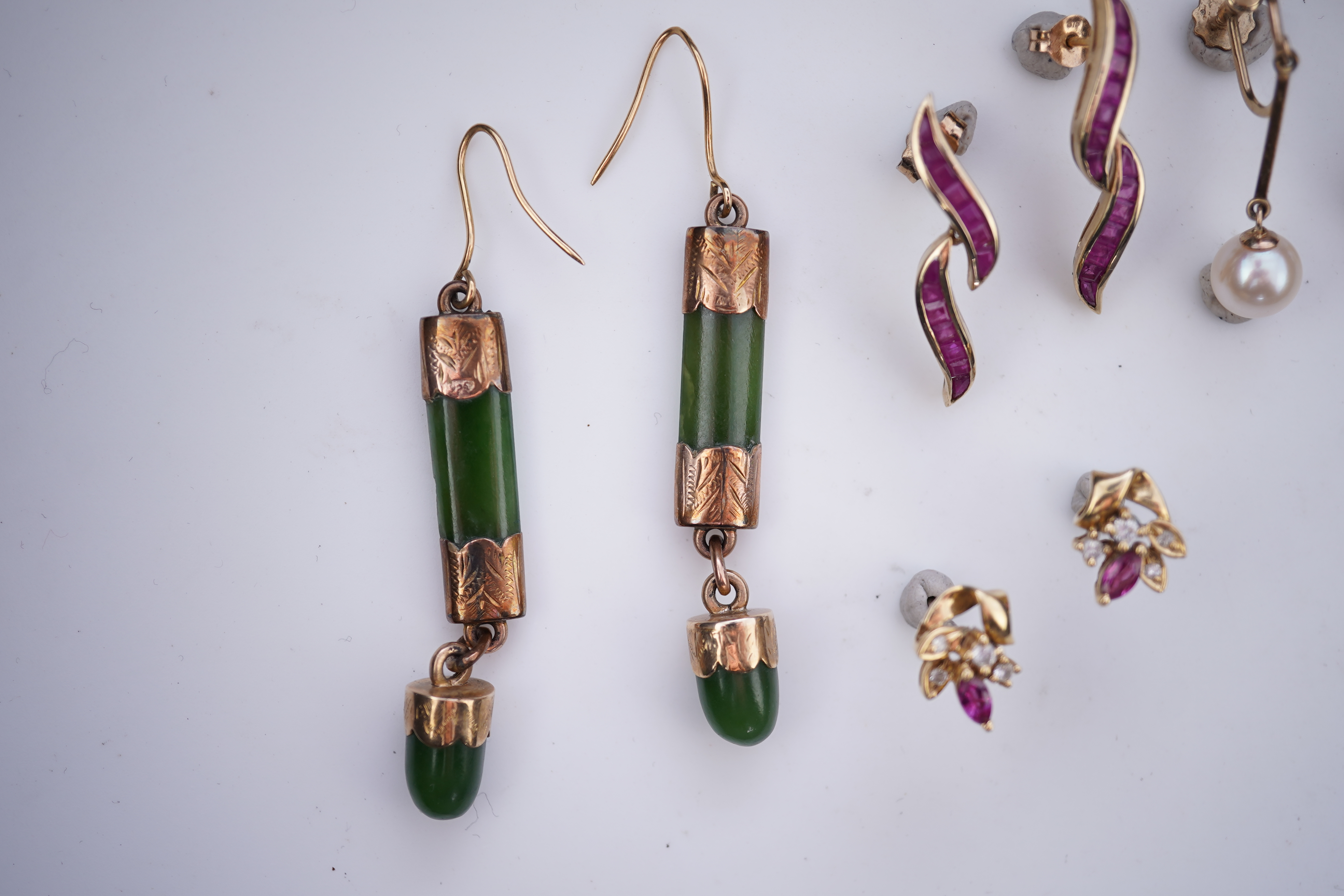 A collection of earrings